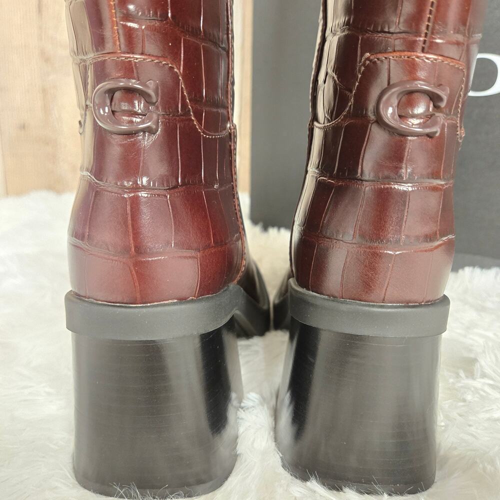 New Coach women's Boot Classic Sculpted C Tall Maple NWT 6 - Picture 8 of 15